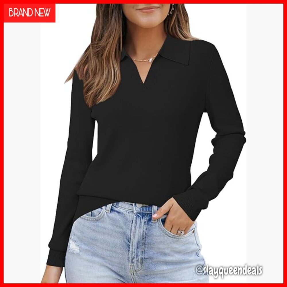 Wool Blend Polo Pullover Sweater Business Casual Regular Fit
